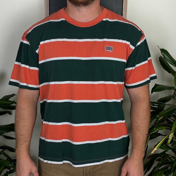 Obey Striped T-Shirt - Picture 1 of 4